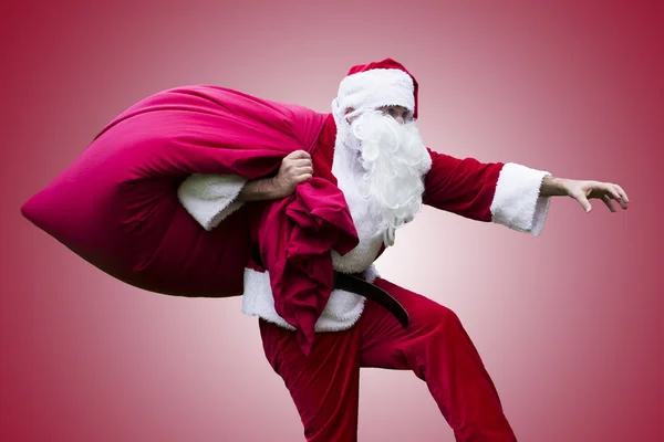 Santa Claus with his sack — Stock Photo, Image