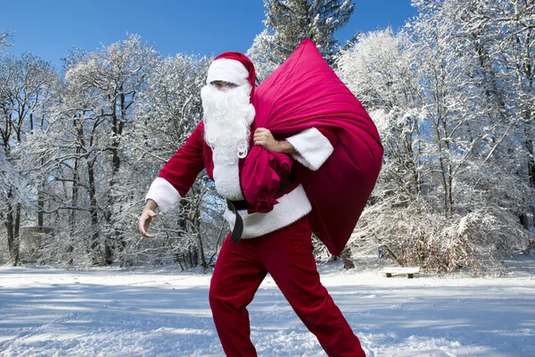 Santa Claus in the snow — Stock Photo, Image