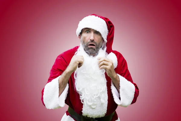 Surprised Santa Claus isolated — Stock Photo, Image