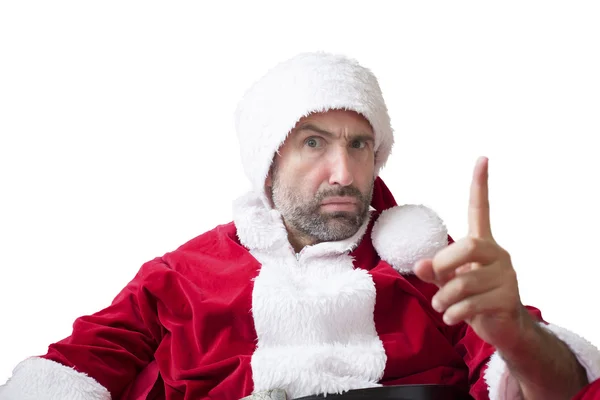 Porträt eines aufgebrachten Weihnachtsmannes — Stockfoto