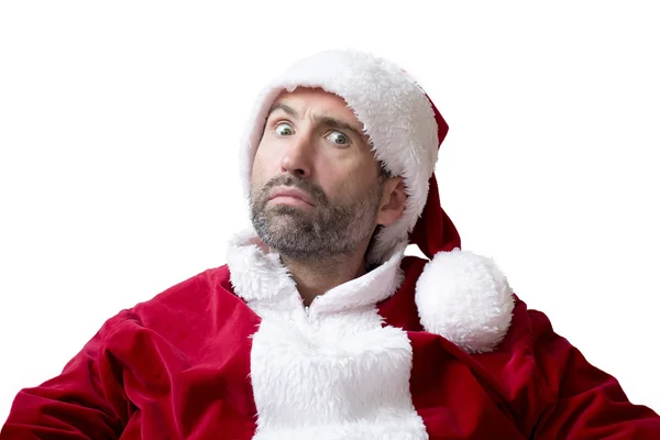 Retrato de um Papai Noel chateado — Fotografia de Stock