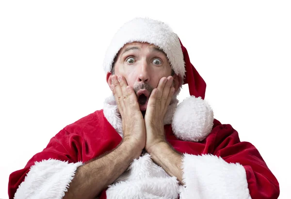 Surprised Santa Claus isolated — Stock Photo, Image