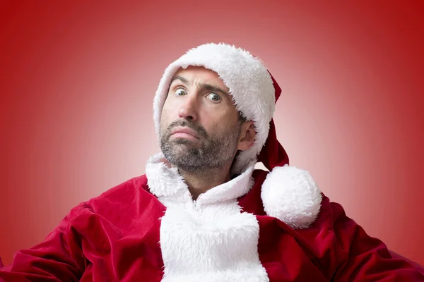 Portrait of an upset Santa Claus Stock Photo