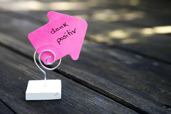 Handwritten german words "Denk Positiv" (think positive) — Stock Photo, Image