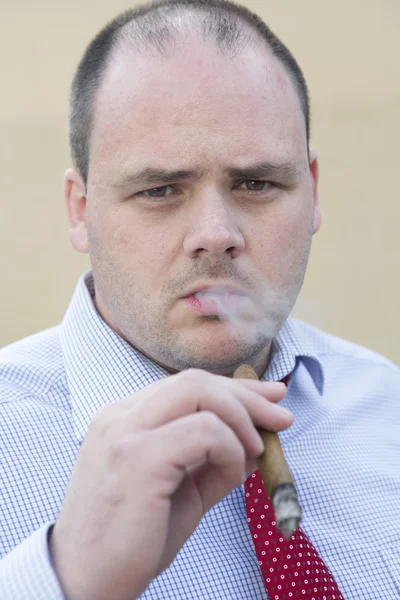 Man röka cigarr — Stockfoto