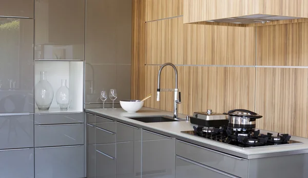 Kitchen with sink and stove — Stock Photo, Image