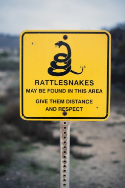 sign with a warning for rattlesnakes clipart