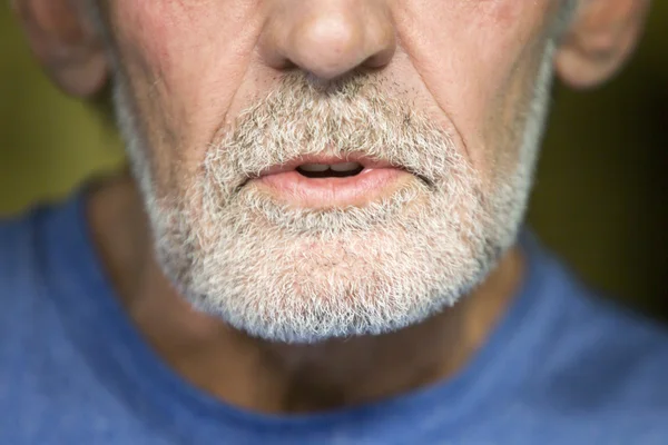 Adamın gri sakal Close-Up — Stok fotoğraf