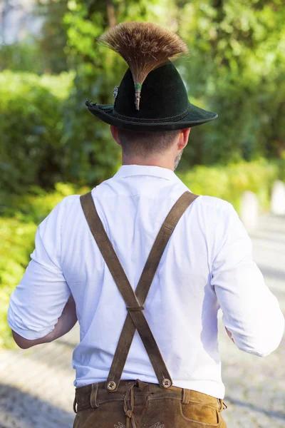 Backside of a bavarian man — Stock Photo, Image