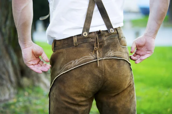 Backside of a bavarian man — Stock Photo, Image