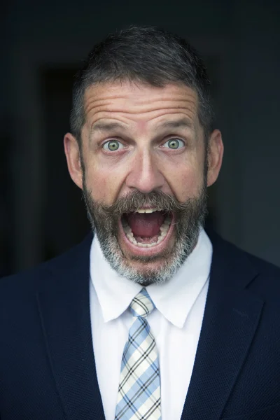 Portrait of handsome businessman screaming — Stock Photo, Image