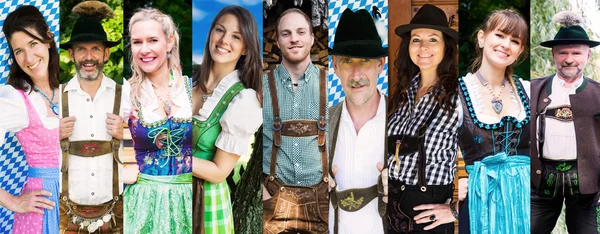 Multiple faces of bavarian people — Stock Photo, Image