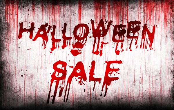 Halloween försäljning målade på blodig vägg — Stockfoto