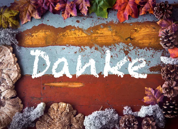 German 'Danke' (thank you) on wooden board — Stock Photo, Image