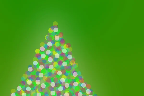 Boże Narodzenie drzewo światła na zielonym tle — Zdjęcie stockowe
