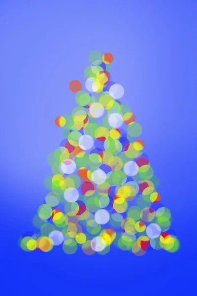 在蓝色背景上的圣诞树灯 — 图库照片