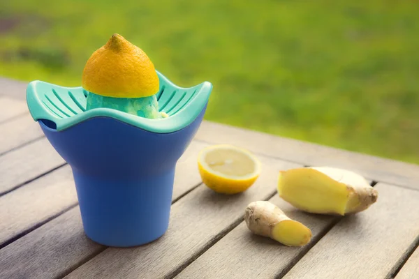 Ždímací s citronem a zázvor — Stock fotografie