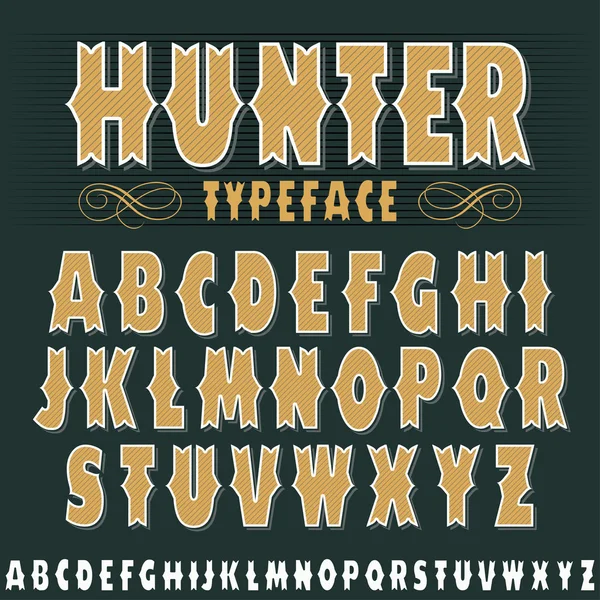 Vintage alfabet vector lettertype. Oude stijl lettertype — Stockvector