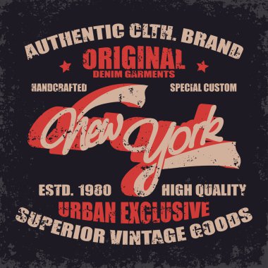 Denim tipografi, t-shirt grafik