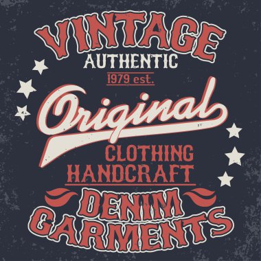 Denim tipografi, t-shirt grafik
