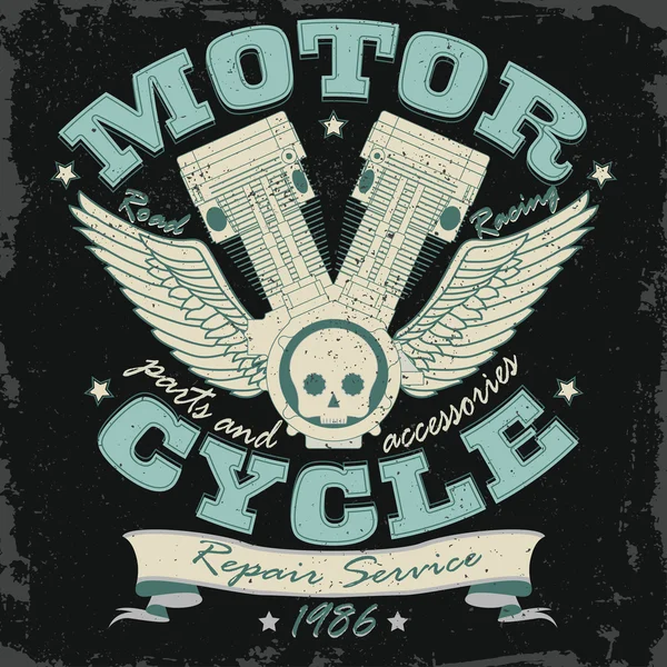Motocicleta Racing Tipografía Gráficos - vector — Vector de stock