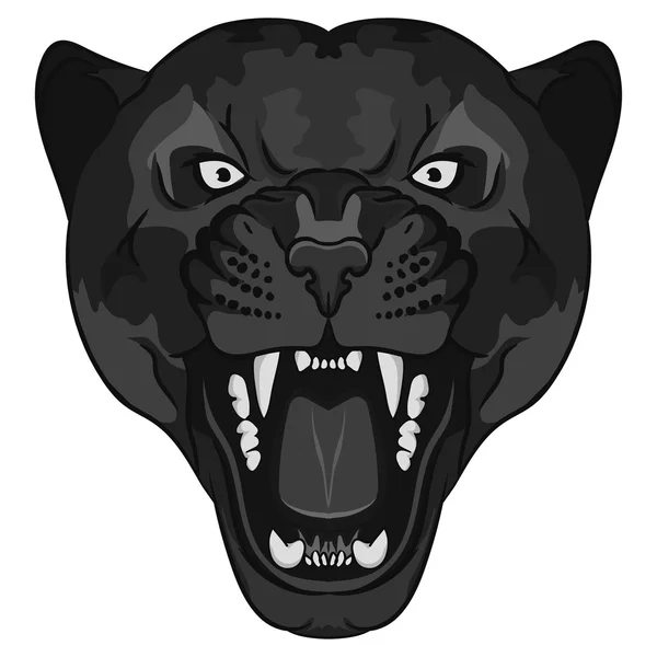 Портрет Пантеры. Злой дикий большой кот — стоковый вектор