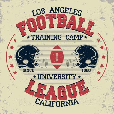 California futbol vintage, t-shirt grafik