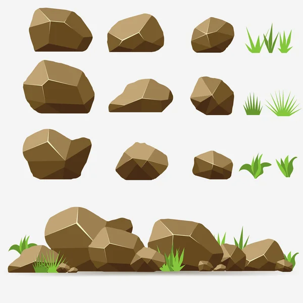 Pedra de rocha conjunto — Vetor de Stock
