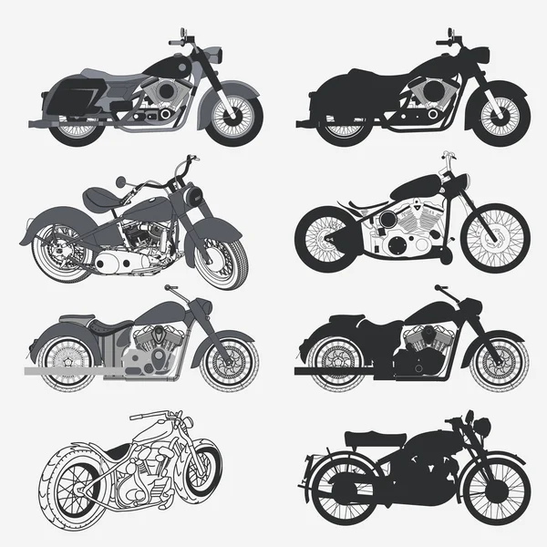 Zestaw Vintage motocykl — Wektor stockowy