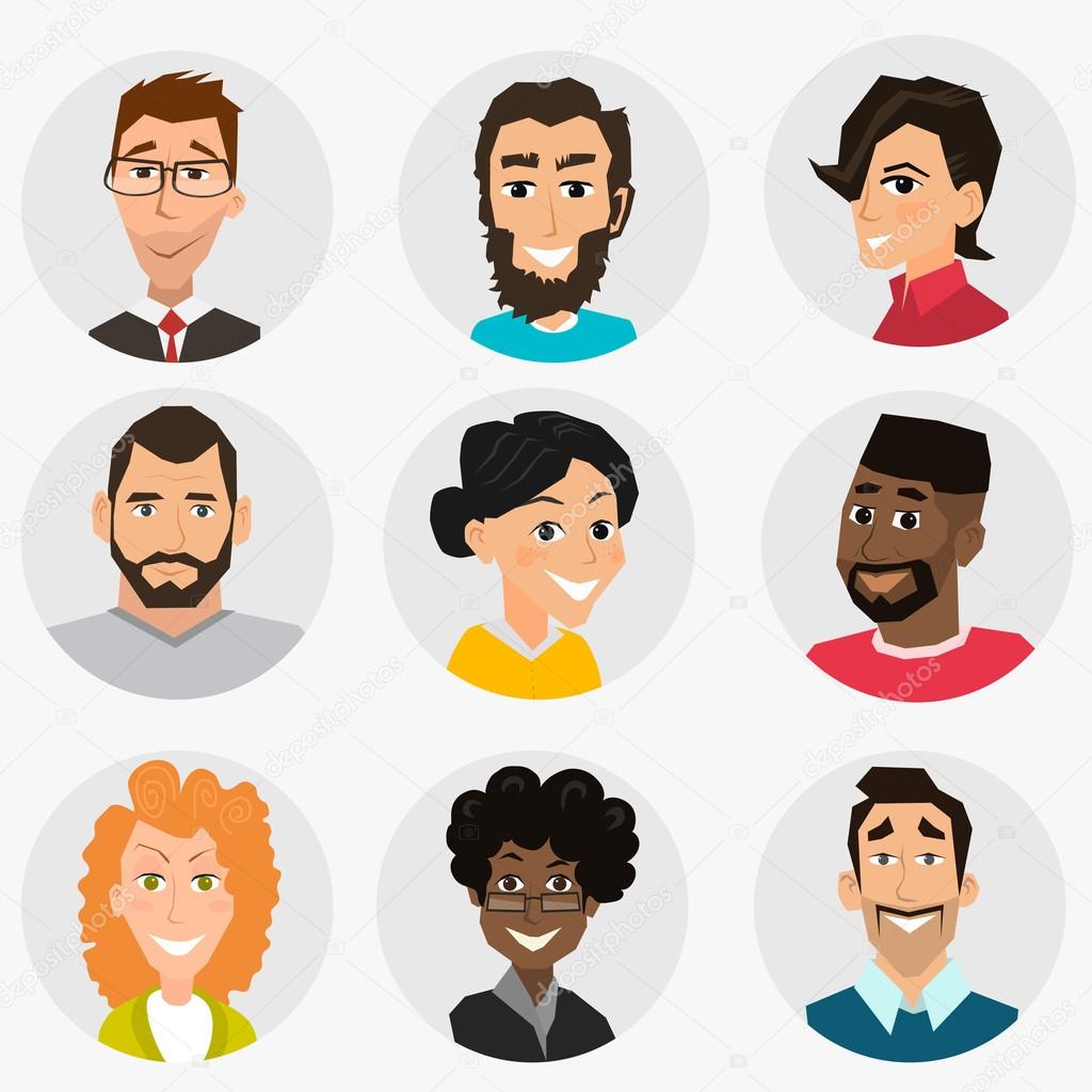 People avatar flat icons Royalty Free Vector Image