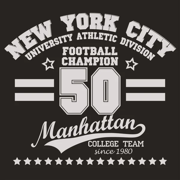 Manhattan T-shirt gráficos — Vector de stock