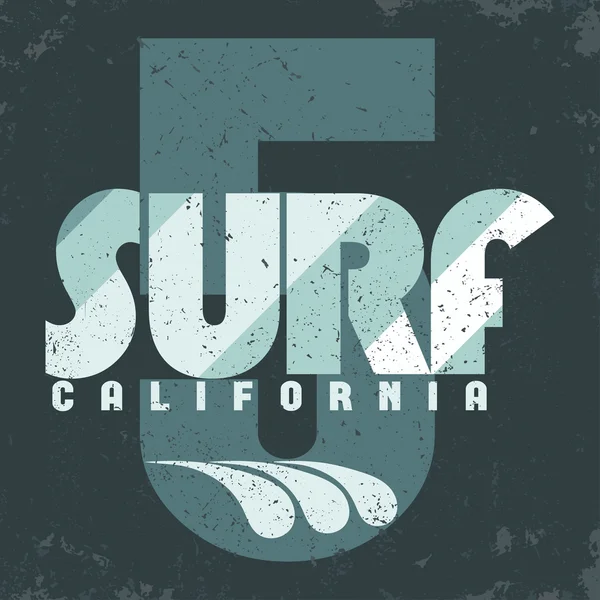 T-shirt de surf design graphique — Image vectorielle