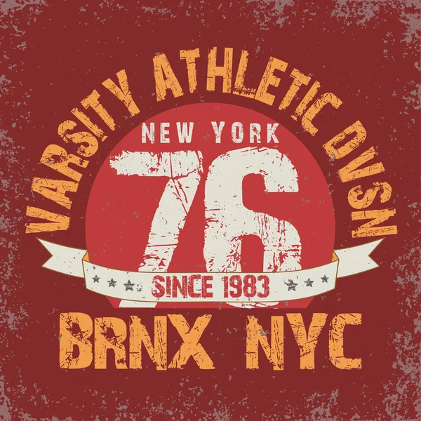 New York City typografi grafik T-shirt — Stock vektor