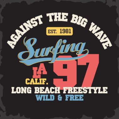 Sörf t-shirt grafik tasarım
