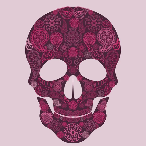 Floral skull Ornate vector — Stock Vector