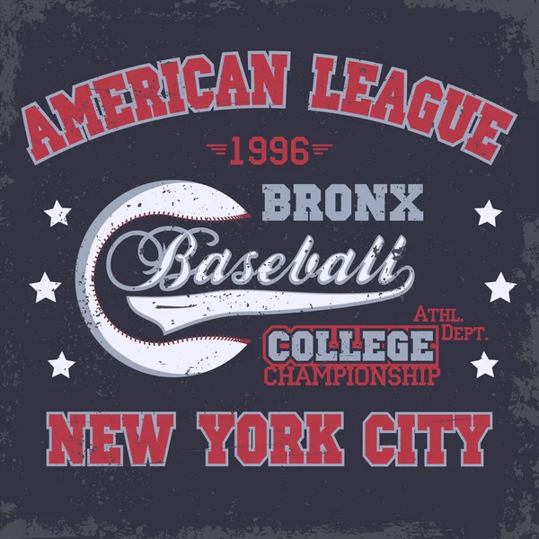 Camiseta de béisbol print — Archivo Imágenes Vectoriales