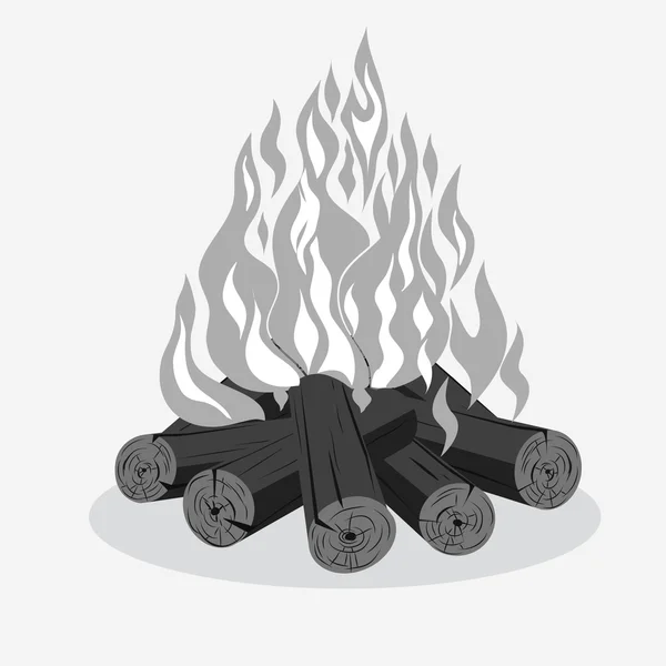 Lagerfeuer, brennender Holzstapel — Stockfoto