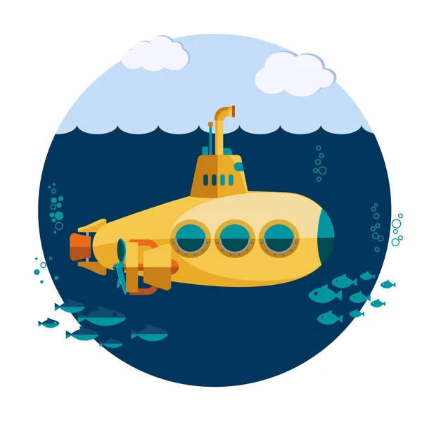 Yellow Submarine undersea — Stock Photo, Image