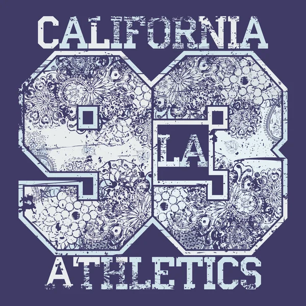 Californië T-shirt fashion typografie — Stockvector