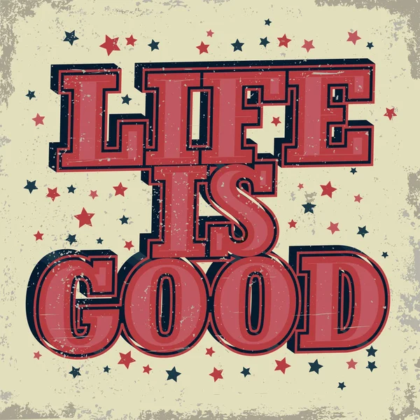 La vie est un bon emblème typographique — Image vectorielle