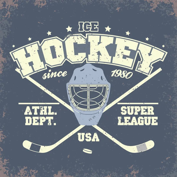 Insignia de hockey sobre hielo — Vector de stock