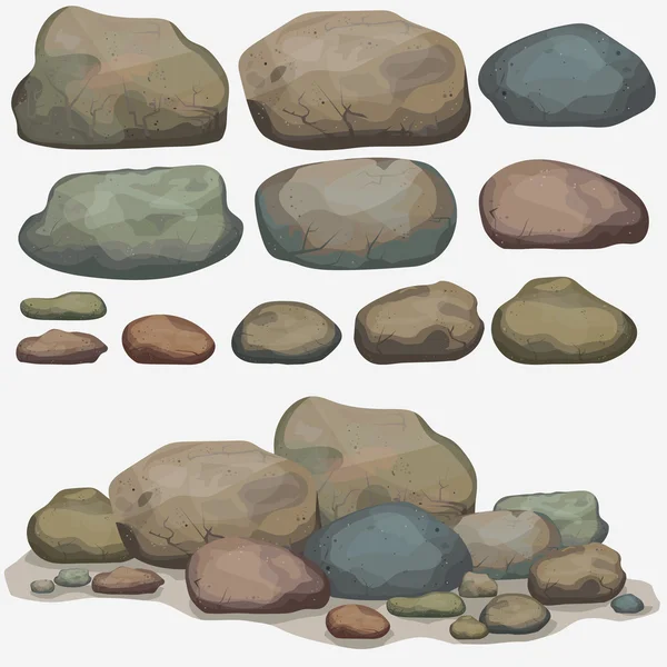 Rock stone set — Stock Vector