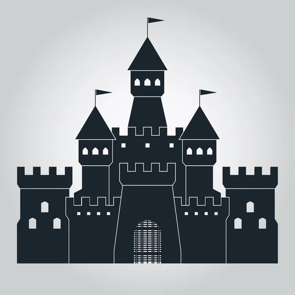 Середньовічний замок силует — стоковий вектор