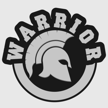 Spartan warrior emblem clipart