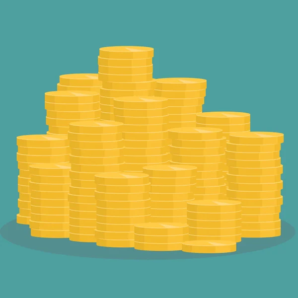 Golden coins stack — Stok Vektör