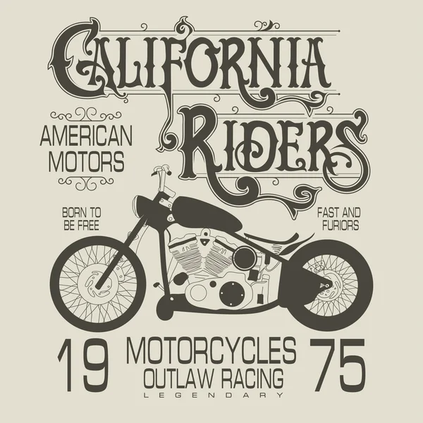 Motocicleta esporte emblema —  Vetores de Stock