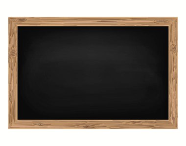 Tahta arka plan ve ahşap çerçeve, kirli karatahta silinmiş, vektör