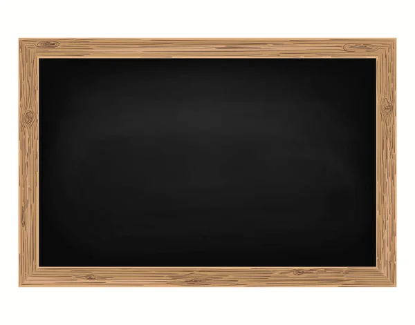 Arrière-plan de tableau noir et cadre en bois, frotté tableau sale, vecteur — Image vectorielle