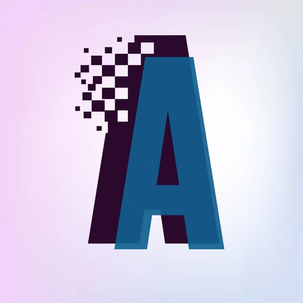 Pixel Motion Alphabet Design. Carta inicial. Vector — Archivo Imágenes Vectoriales