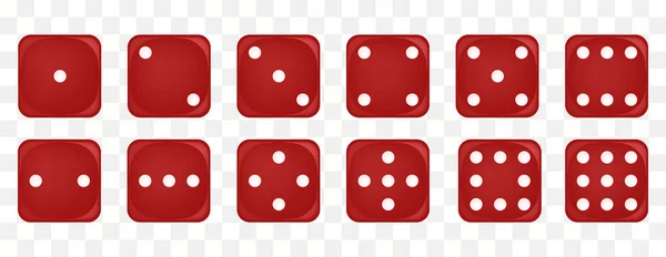 Kostky hazardu monochromatické hry. Poker kostky vektorové sady — Stockový vektor